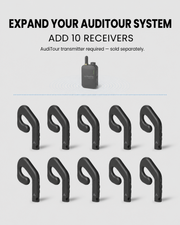 Add 10 receivers to an existing AudiTour system; transmitter sold separately