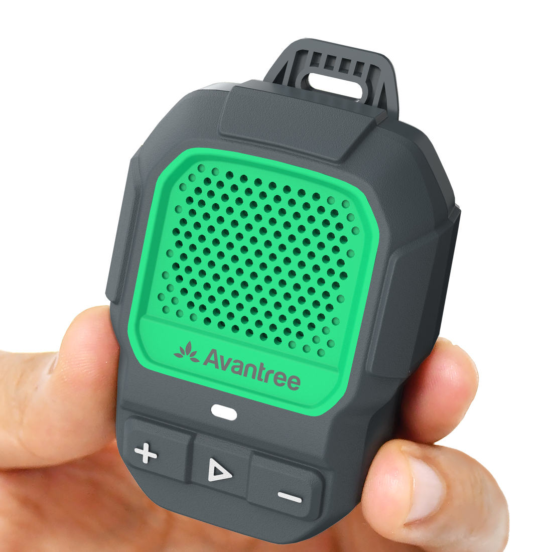 ShareCast Solo Clip-On Auracast Wearable Speaker, compact Bluetooth speaker for music, hands-free calls, and Auracast group listening.