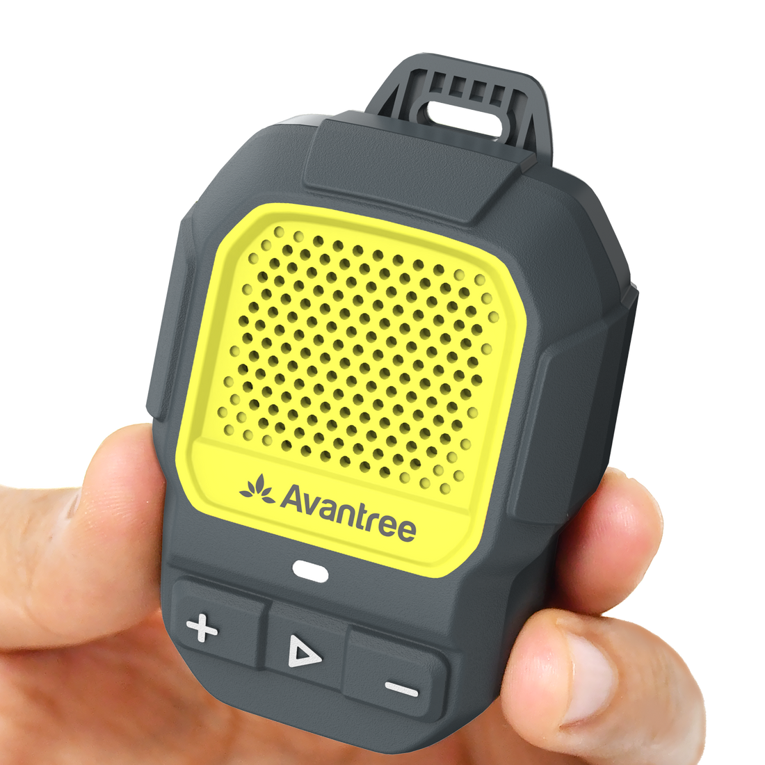 ShareCast Solo Clip-On Auracast Wearable Speaker, compact Bluetooth speaker for music, hands-free calls, and Auracast group listening.