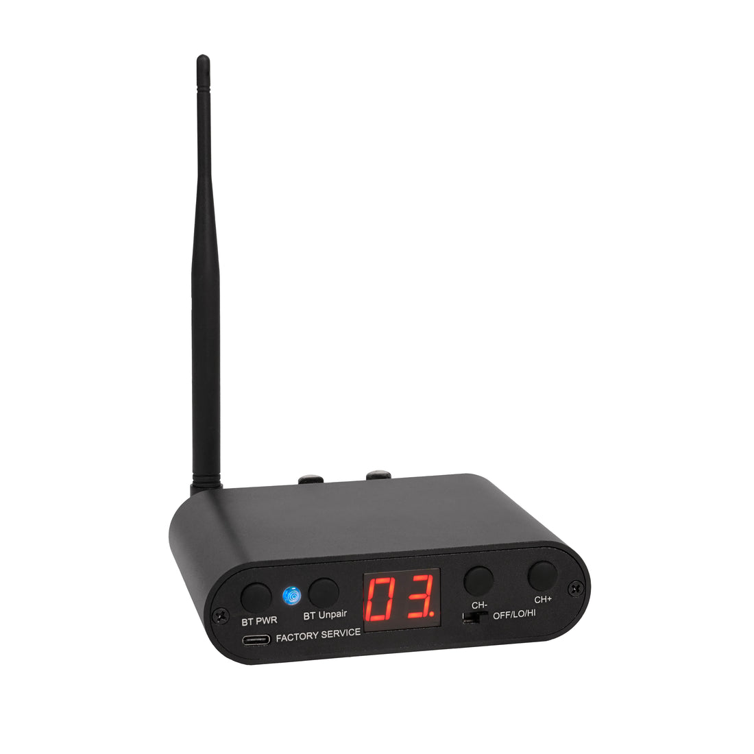 V-UT90 Transmitter multiple input types, including Bluetooth, AUX, RCA, XLR, and Mic, making it easy to connect to various audio sources, from smartphones to professional audio equipment.
