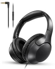 Wired over-ear headphones with 3.5mm jack for schools, tours, training, exhibitions, and shared environments, universal compatibility.