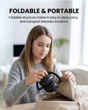 Wired over-ear headphones with 3.5mm jack for schools, tours, training, exhibitions, and shared environments with foldable lightweight design.