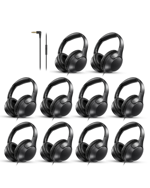 10-Pack Wired Over-Ear Headphones
