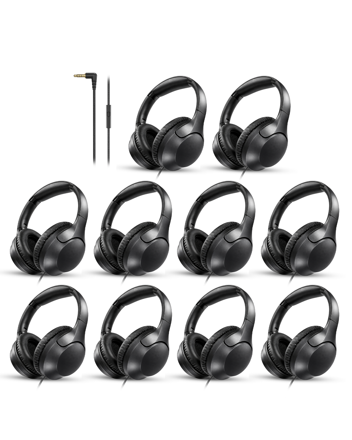 10-Pack Wired Over-Ear Headphones