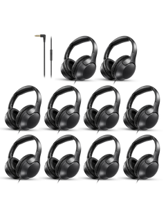 10-Pack Wired Over-Ear Headphones