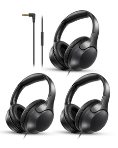 3-Pack Wired Over-ear Headphones