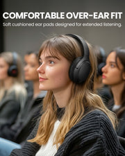 Aura Aria 4 Pro Auracast Headphones for Churches, Theaters, Classrooms & Meetings, and public spaces with soft cushioned ear pads for extended listening comfort.