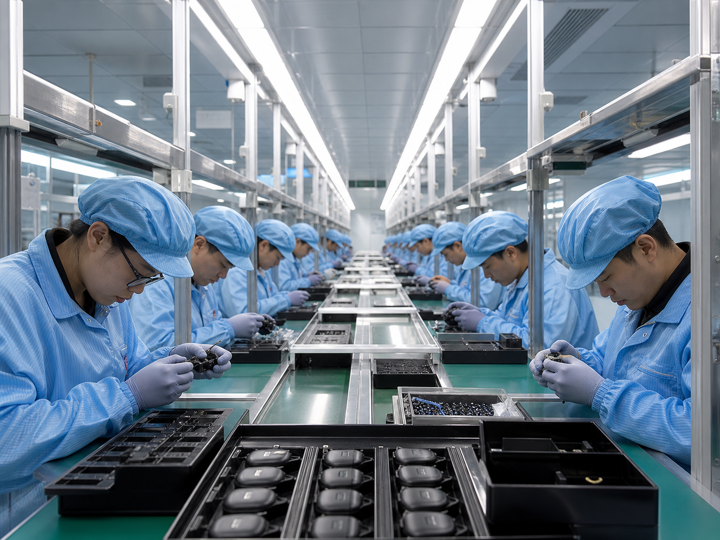 Modern audio electronics manufacturing line