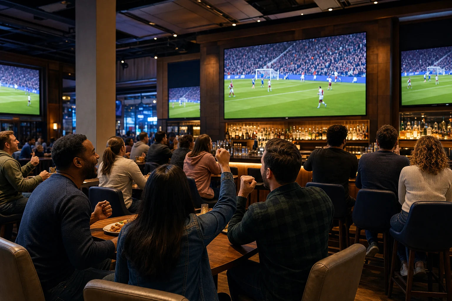 Sports bar TV listening
