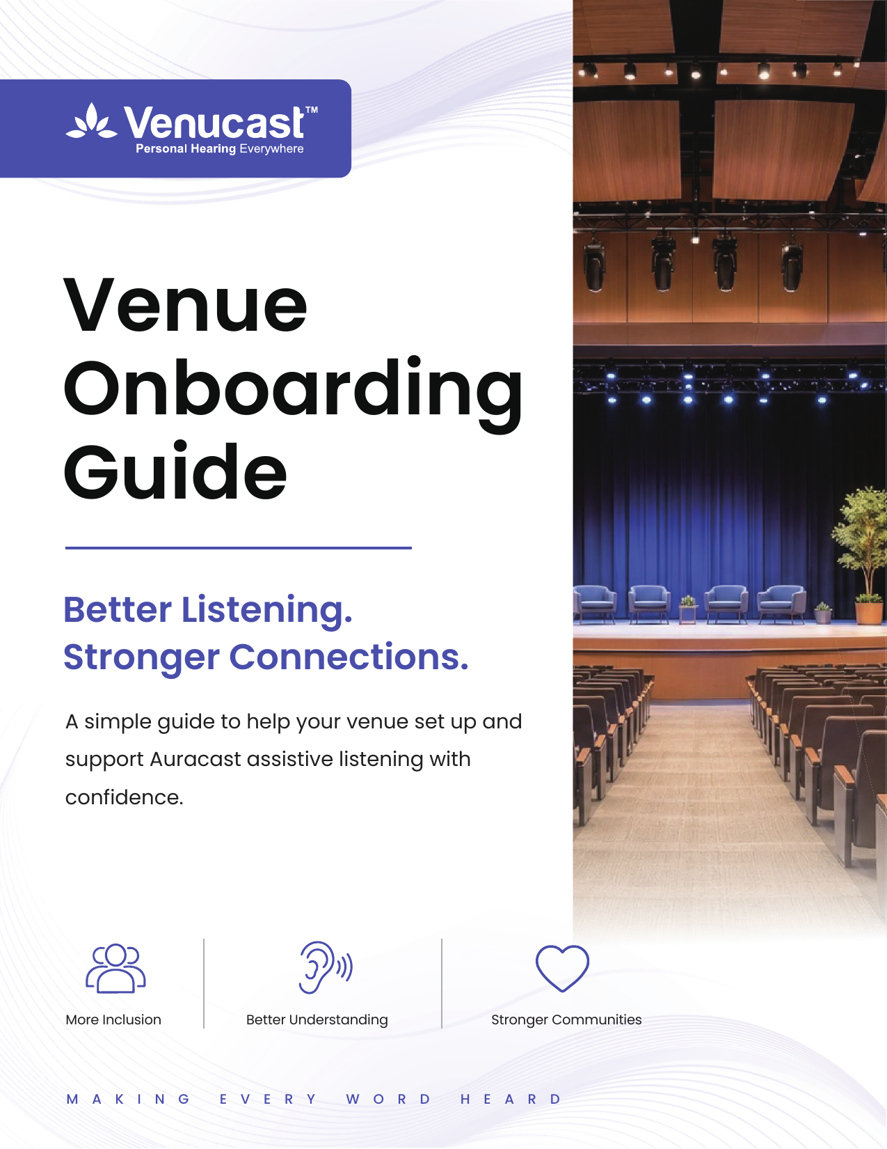 Cover of the VenuCast venue onboarding guide